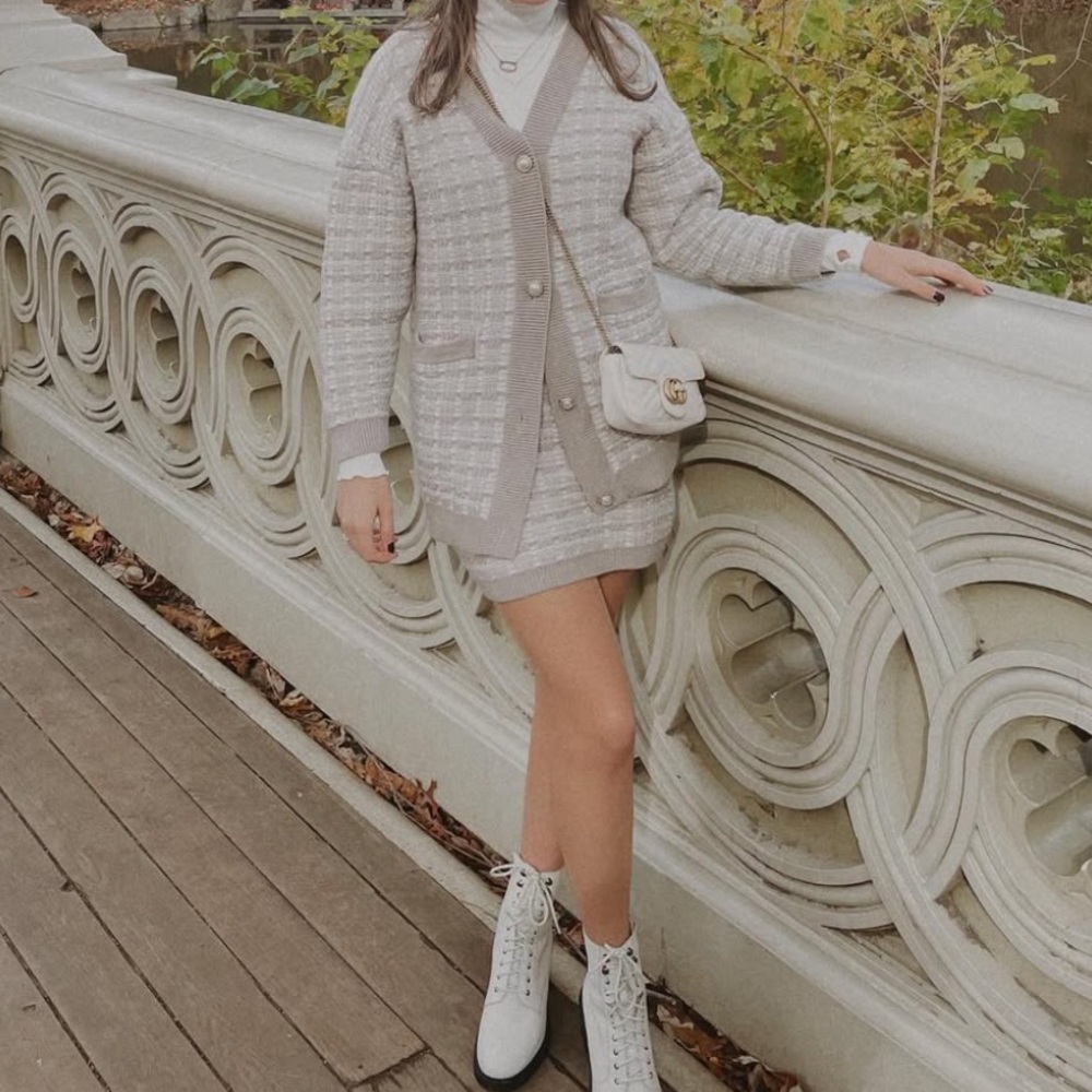 Aritizia Babaton Cardigan & Skirt Set